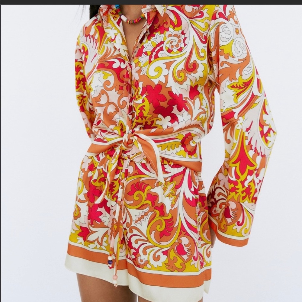 Zara print shirt Size large